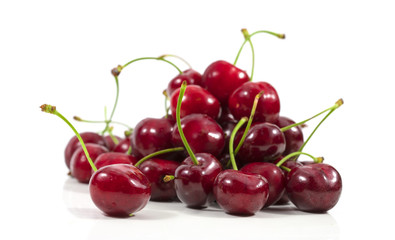 cherries on white background