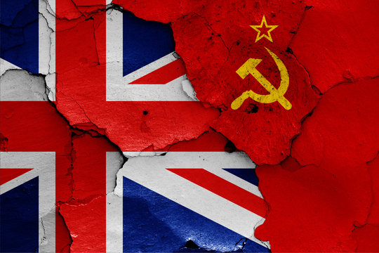 flags of UK and Soviet Union