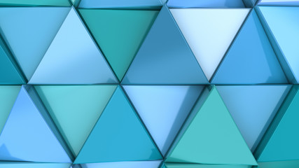 Pattern of blue triangle prisms