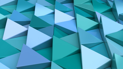 Obraz premium Pattern of blue triangle prisms