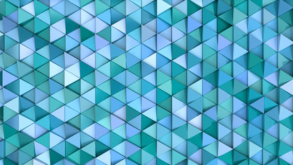 Pattern of blue triangle prisms