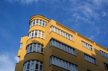 Elegant residential building made in functionalist architectural style. Functionalism - simplicity,...