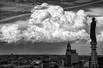 Power of nature, Milan Duomo in black and white
