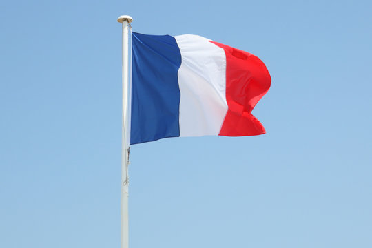 french France flag floats in the wind