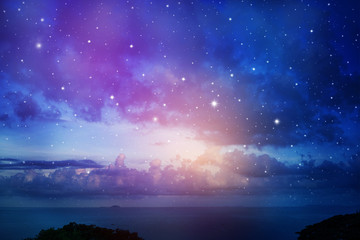 Fototapeta na wymiar Night sky with stars.