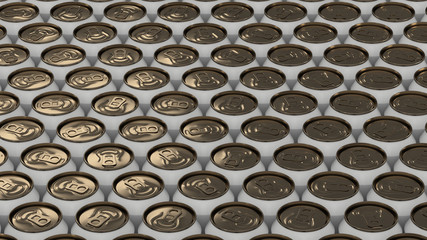 Big white soda cans on black background