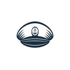 Captains hat with heraldry, vector design