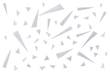 Silver glitter paper cut background - close up 