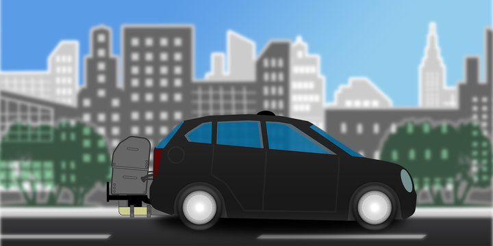 adi69 AutonomousDrivingIllustration - german: Mobile Emissionsmessung auf der Stra&szlig;e mit einem PEMS-Ger&auml;t (Portable Emission Measurement System) - english: Real Driving Emissions (RDE) - 2to1 g6166