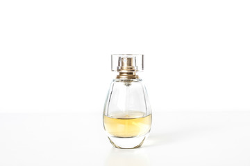Obraz na płótnie Canvas Perfume bottle, transparent glass spray mock up 