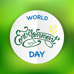 World environment day hand lettering card