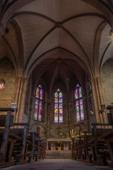 Fototapeta na wymiar Saint Jean Pied de Port, the Church, Starting point of the Camino Frances. 
