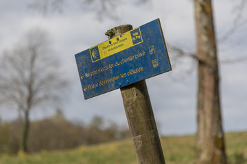 Camino de Santiago, Via Podiensis near Navarrenx in France, a roadsign