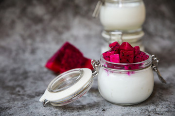 yogurt of pitaya fruit