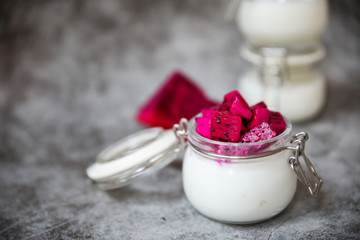 yogurt of pitaya fruit