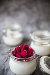 yogurt of pitaya fruit