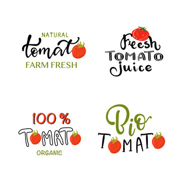 Hand sketched tomato lettering typography.
