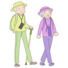 老夫婦_ハイキング