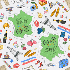 France tour pattern color with map
