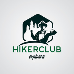 Hiking Club Expedition Logo Design Template