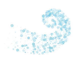 Snowflakes twisted in vortex