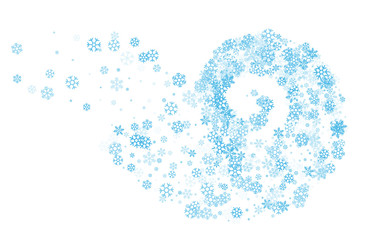 Snowflakes twisted in vortex