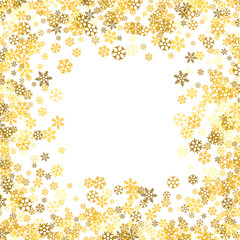 Frame or border of random scatter snowflakes