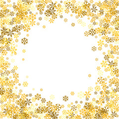 Frame or border of random scatter snowflakes
