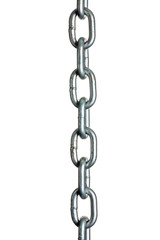 Gliederkette Kette Stahlkette freigestellt vor wei&szlig;em Hintergrund