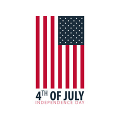 Emblem of Fourth of July. 4th of July. Independence Day of the USA. Vector illustration