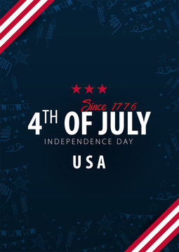 Poster of Fourth of July. 4th of July. Independence Day of the USA. Vector illustration