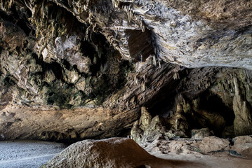 cave with stalactites and stalagmites