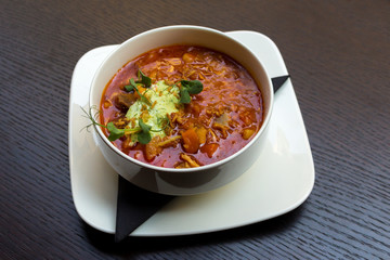 Goulash soup with lamb meat