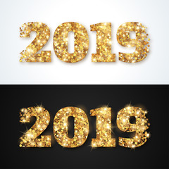 Happy New Year 2019 Gold