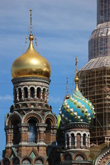 Fototapeta na wymiar Dome of Church of the Savior on Spilled Blood, Saint Petersburg, Russia