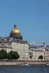 View to Saint Isaac's Cathedral from the river Moika, Saint Petersburg, Russia