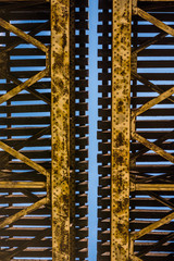 Isolated railroad old bridge against sky in Accotink park