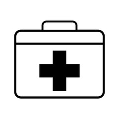 Vector white first aid kit box with cross