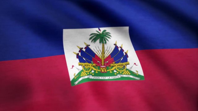 Flag Of Haiti Background Seamless Loop Animation. Flag of Haiti waving in the wind. Seamless looping