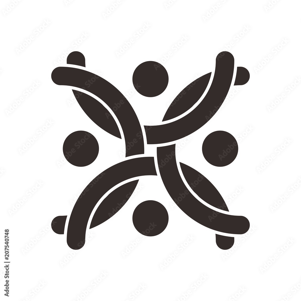 Wall mural people logo. team icon. partner symbol. vector eps 08.