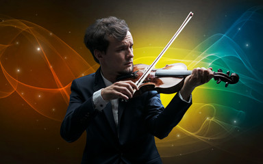 Serious classical violinist with fabled sparkling wallpaper