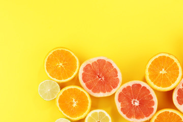 Citrus fruits with orange, lemon, grapefruit and lime