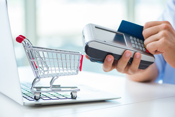 Paying for online purchase with credit at POS