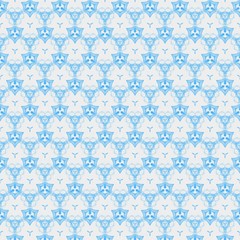 Light blue seamless pattern background. Stencil for printed matter, print on fabric or textile, clothes and ceramic. Creative template for design products decoration. Symmetric kaleidoscope wallpaper