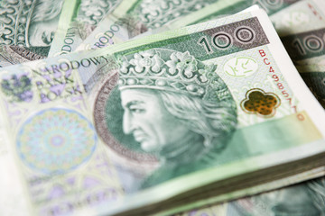 Polish money, banknote 100 PLN, Polish Zloty