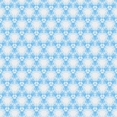 Light blue seamless pattern background. Stencil for printed matter, print on fabric or textile, clothes and ceramic. Creative template for design products decoration. Symmetric kaleidoscope wallpaper