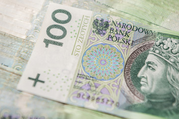 Polish money, banknote 100 PLN, Polish Zloty