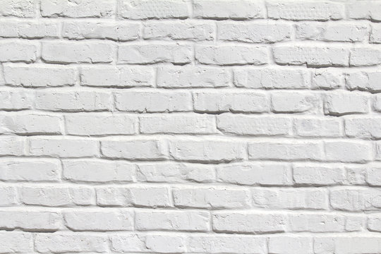 Texture of white brick wall as abstract background