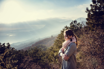 Beautiful Young Smiling Girl in her Warm Clothing