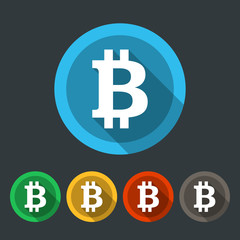 Bitcoin round icons flat design